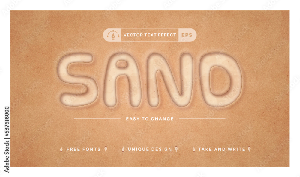 Sand Beach - Editable Text Effect, Font Style