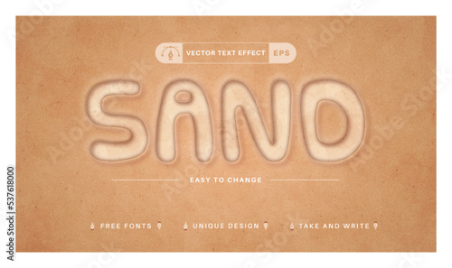 Sand Beach - Editable Text Effect, Font Style
