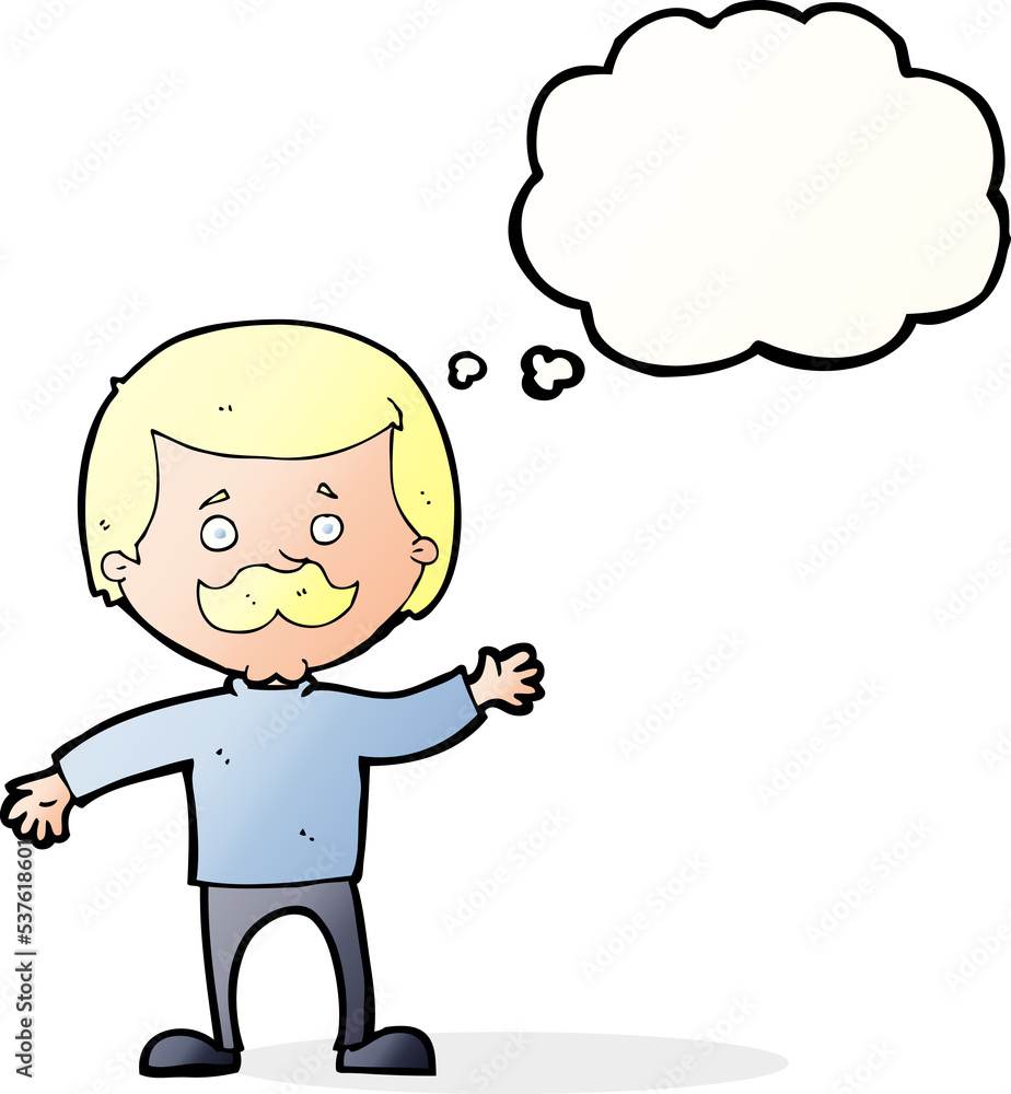 cartoon dad waving with thought bubble cartoon dad waving with thought bubble