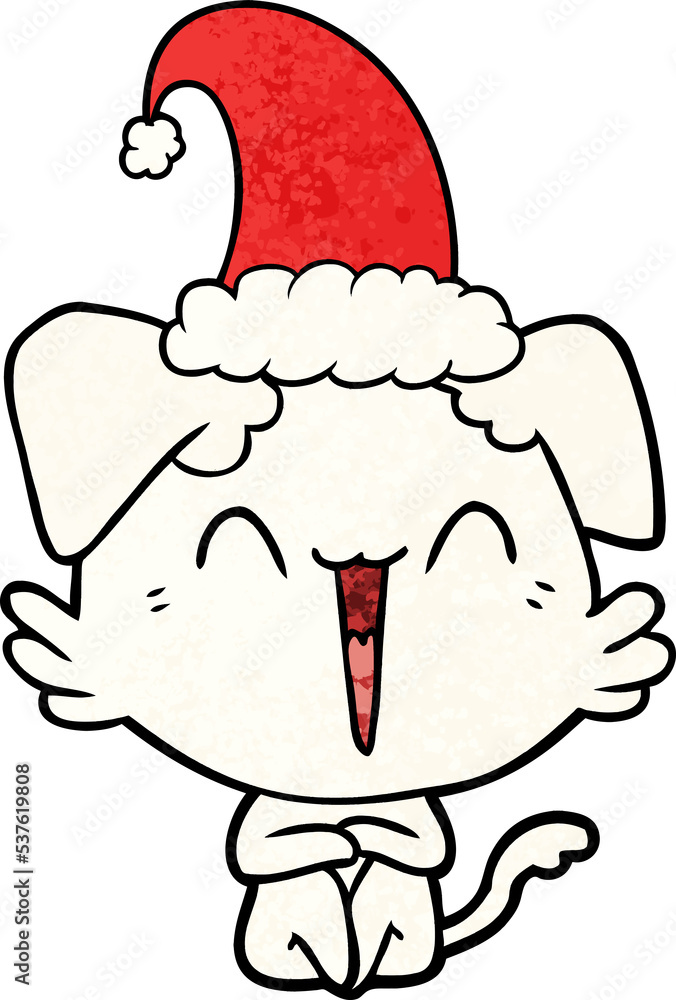 Obraz premium happy little christmas dog cartoon