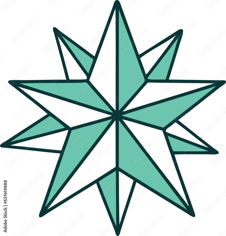 iconic tattoo style image of a star iconic tattoo style image of a star