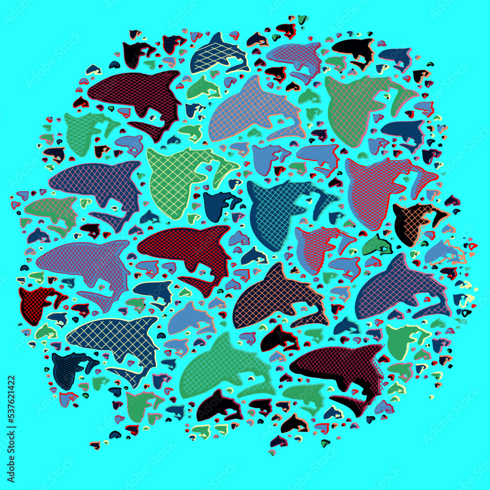 Naklejka premium pattern with fishes