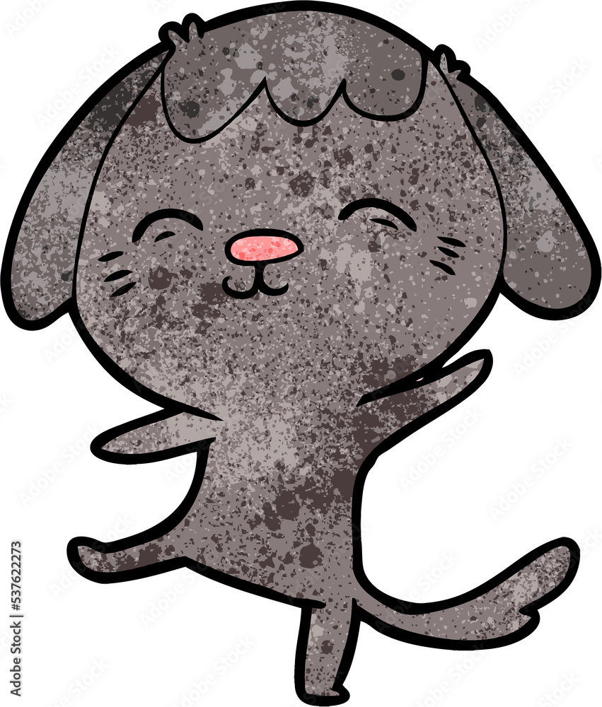 Obraz premium happy cartoon dancing dog