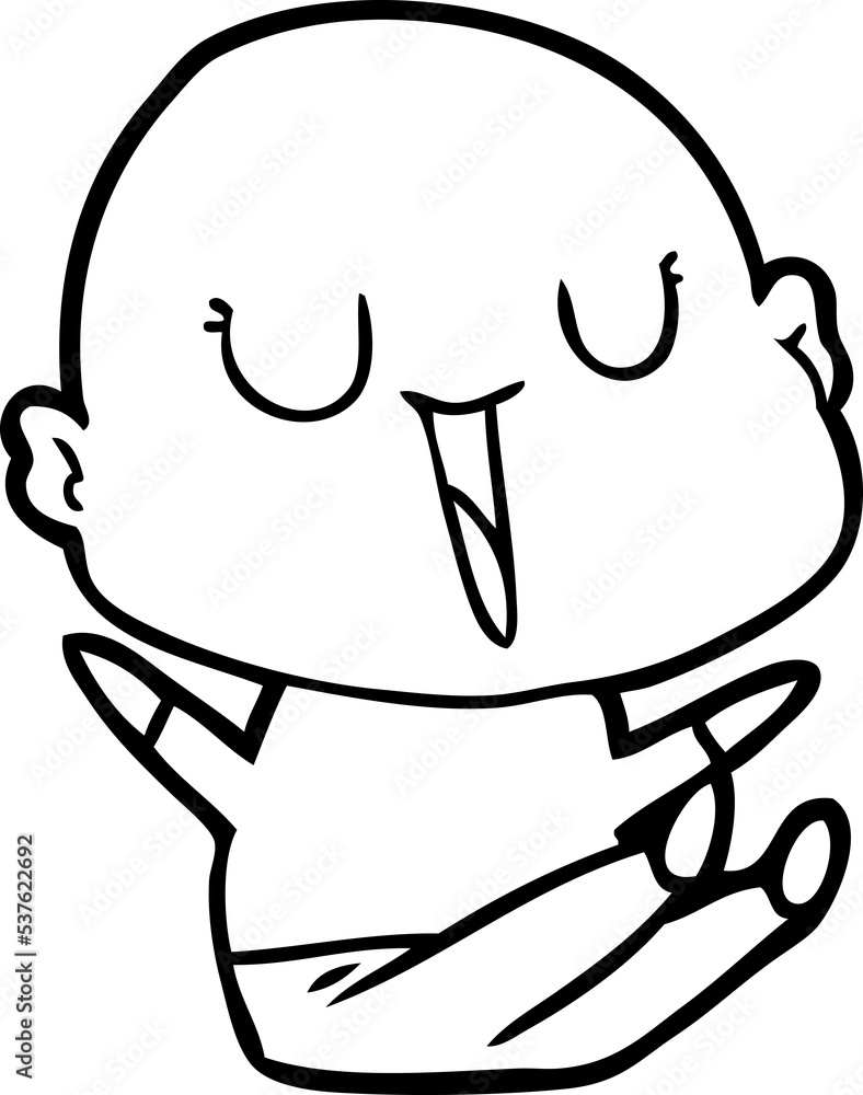 happy cartoon bald man happy cartoon bald man