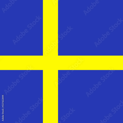 Flag Of Sweden. Used for travel agencies, history books, and atlases. Europe, travel.