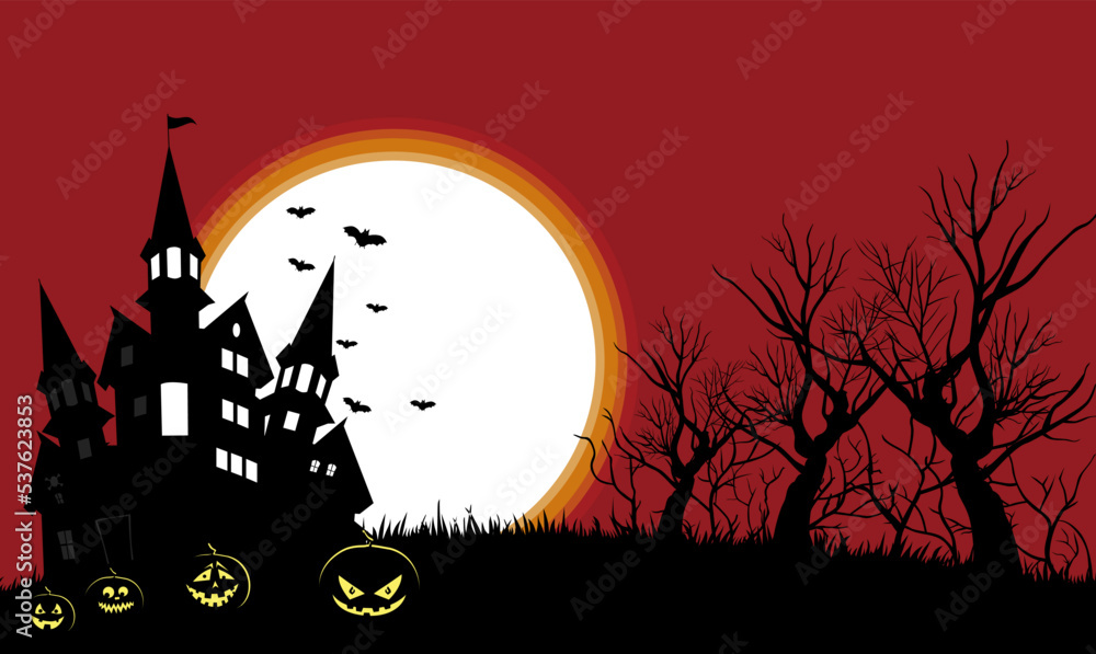 Halloween red burgundy wallpaper background illustration design