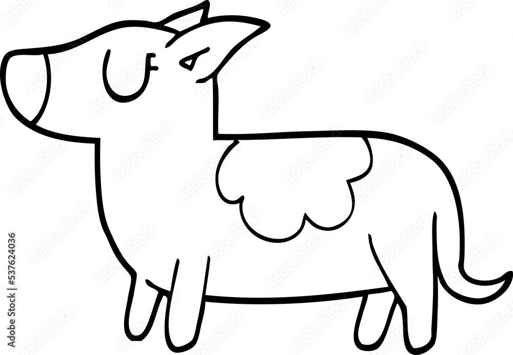 line drawing cartoon standing dog line drawing cartoon standing dog