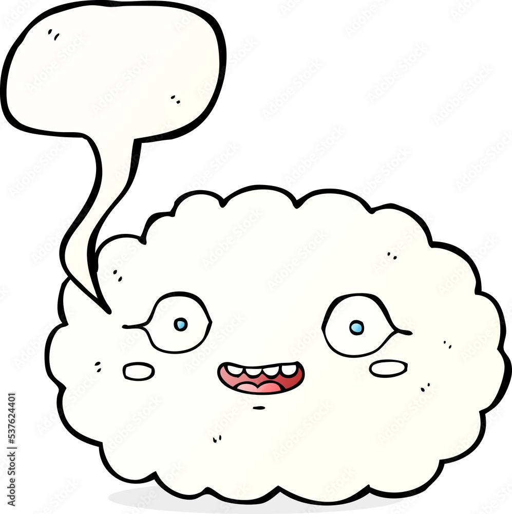 happy cartoon cloud with speech bubble happy cartoon cloud with speech bubble