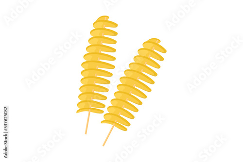 spiral potato chips Illustration design