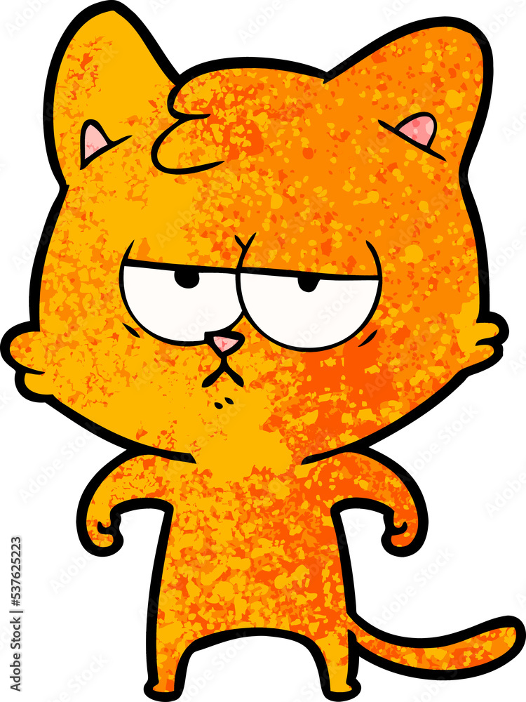 bored cartoon cat