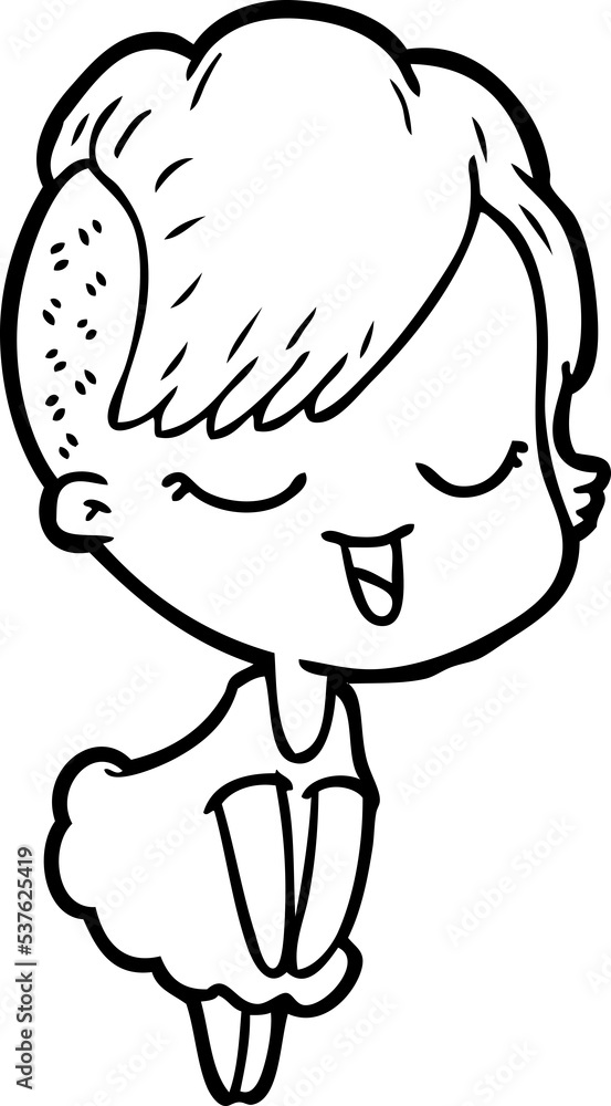 Obraz premium happy cartoon girl