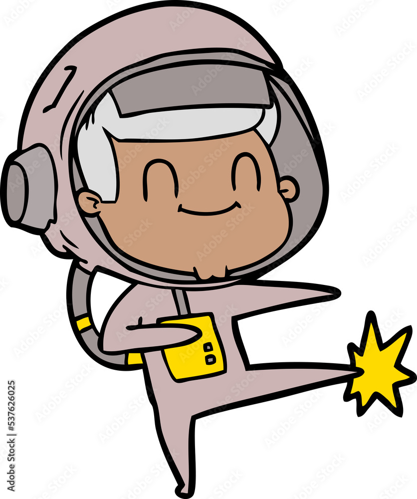 Obraz premium happy cartoon astronaut