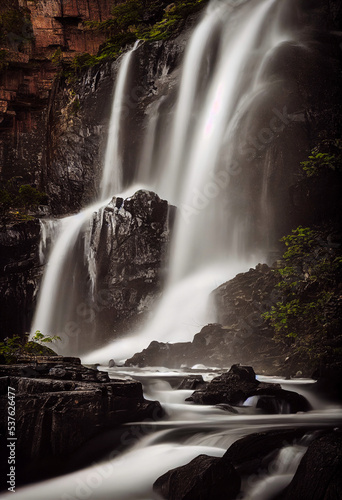 waterfall in the mountains