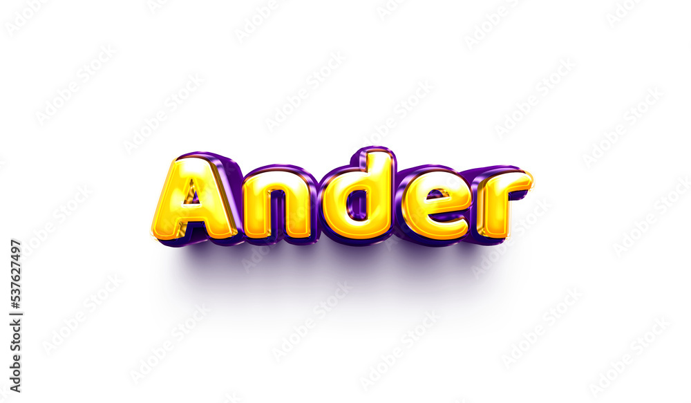 names of boys English helium balloon shiny celebration sticker 3d