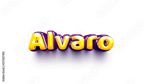 names of boys English helium balloon shiny celebration sticker 3d inflated Alvaro photo