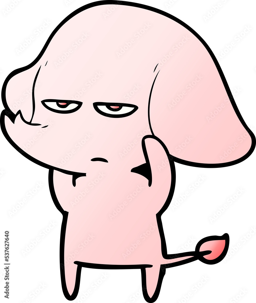 annoyed cartoon elephant