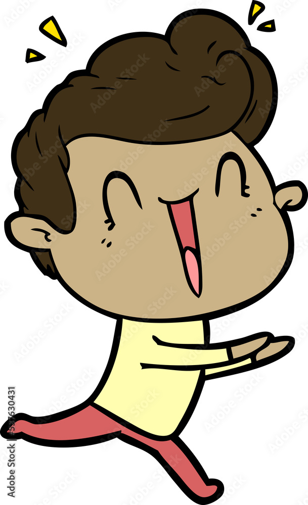 cartoon excited man