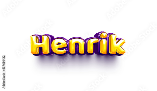 names of boys English helium balloon shiny celebration sticker 3d inflated Henrik photo
