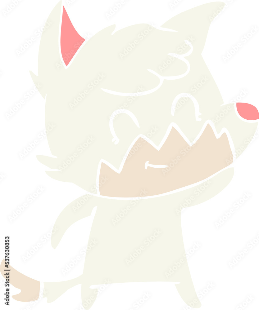 flat color style cartoon friendly fox flat color style cartoon friendly fox