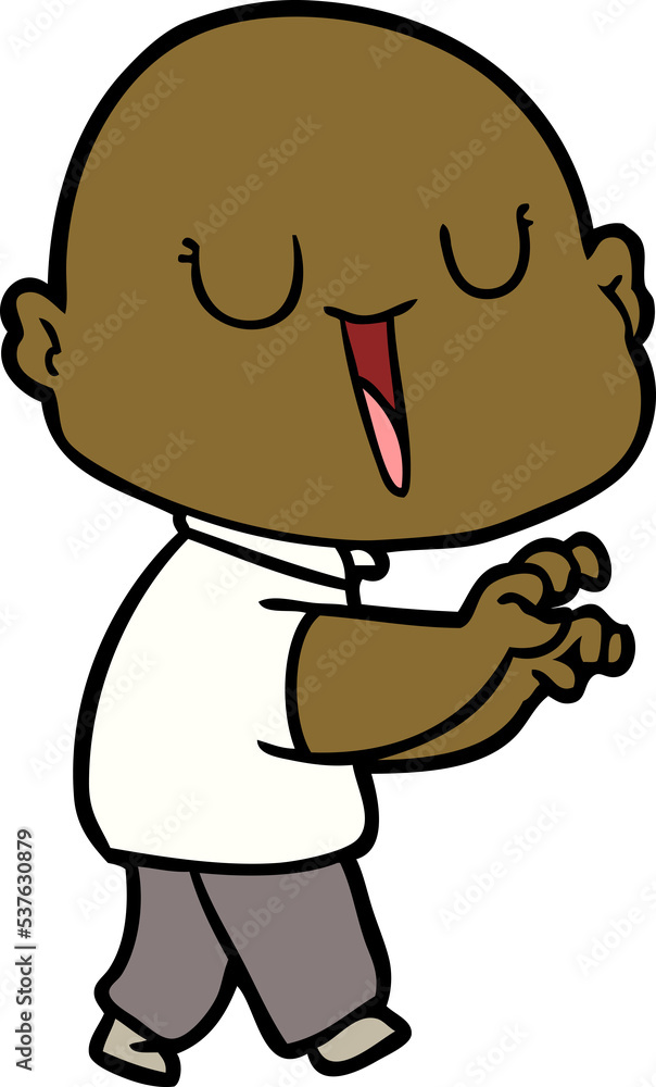 happy cartoon bald man happy cartoon bald man