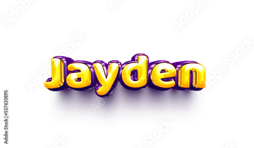 names of boys English helium balloon shiny celebration sticker 3d inflated  Jayden  photo
