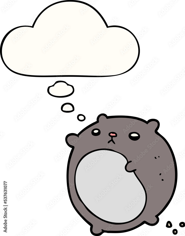 cartoon bear with thought bubble cartoon bear with thought bubble