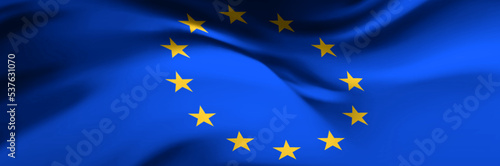 National flag of European Community. EU official symbol. Banner, backdrop