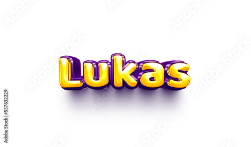 names of boys English helium balloon shiny celebration sticker 3d inflated Lukas