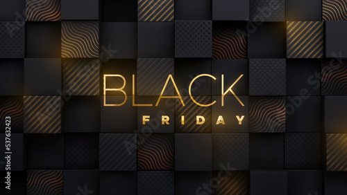 Black Friday sale poster. Commercial discount event banner.