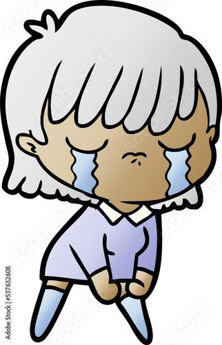 cartoon woman crying