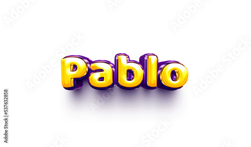 names of boys English helium balloon shiny celebration sticker 3d inflated Pablo