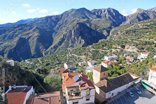 Lentegi village in the Mountains of Andalucia in Spain	 photo