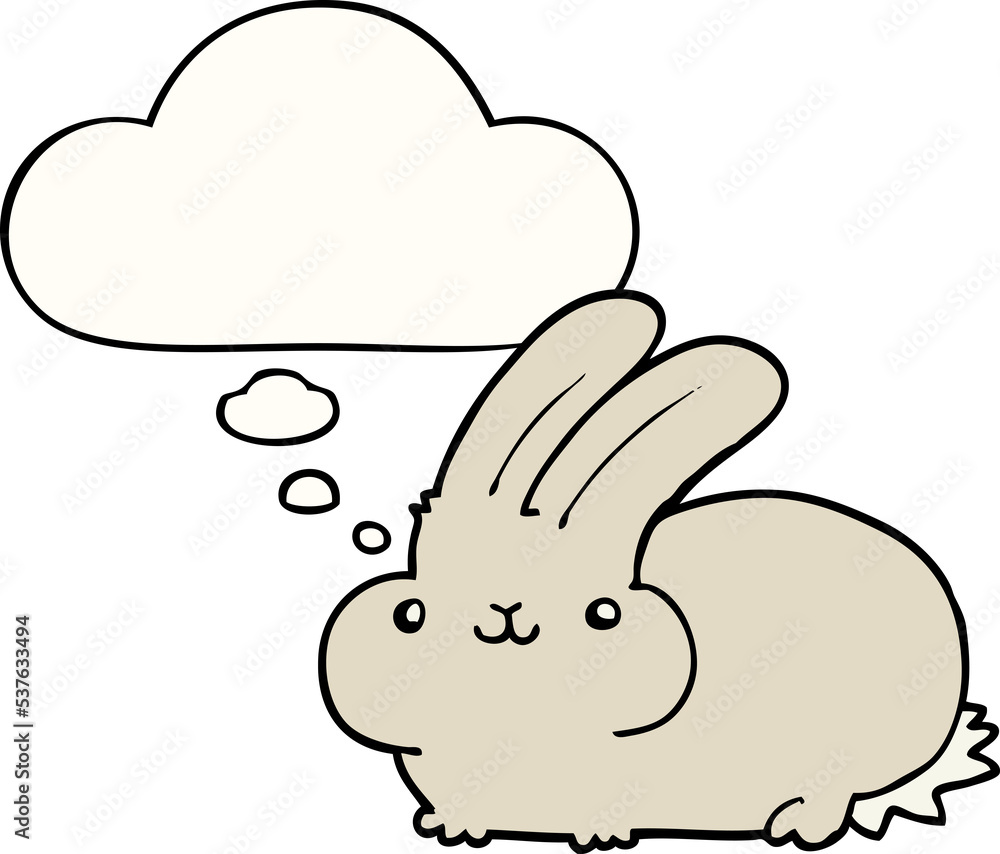 cartoon rabbit with thought bubble cartoon rabbit with thought bubble