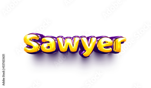 names of boys English helium balloon shiny celebration sticker 3d inflated Sawyer