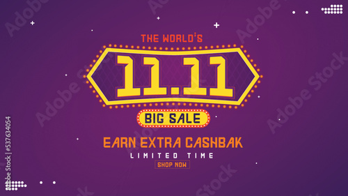the world 11 11 big sale. vector illustration.