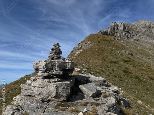 rock pyramid on the mountain peak © tegamichi