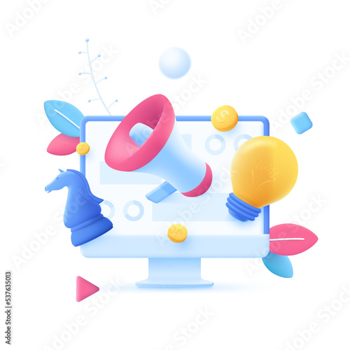 3D Cartoon Vector Illustration Concept