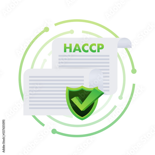 HACCP Certified icon on white background. Vector stock illustration.