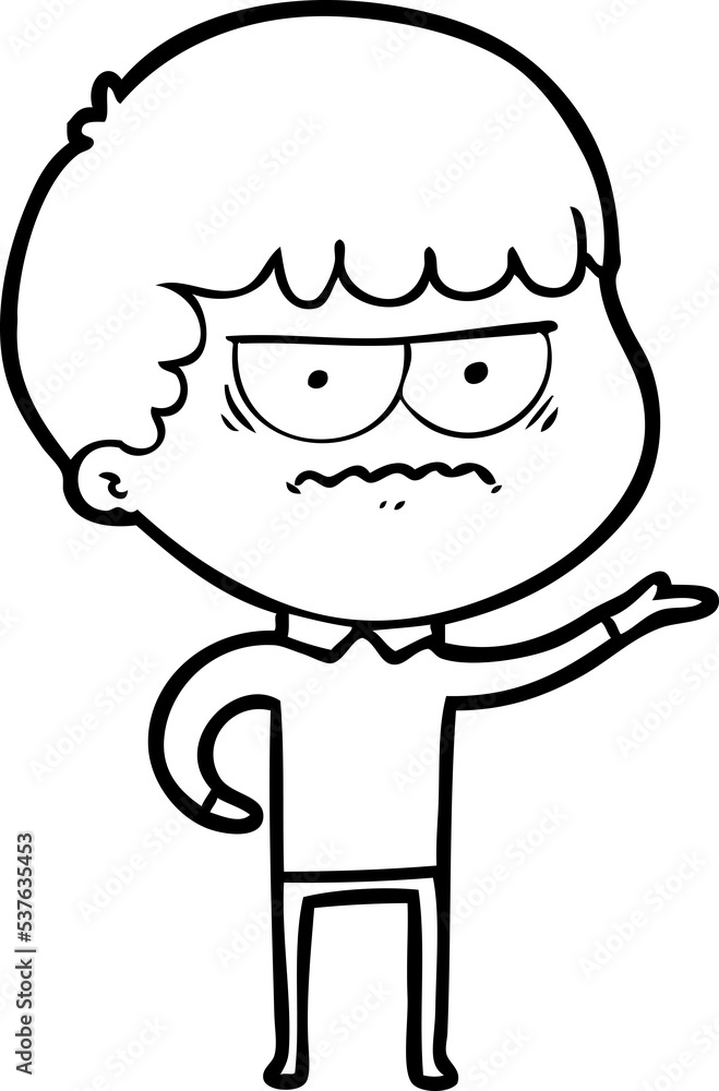 cartoon annoyed man