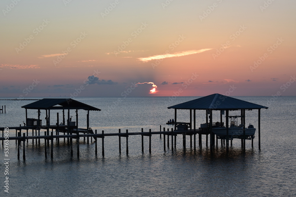 sunset on the bay