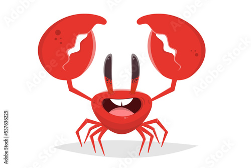 vector illustration of a funny cartoon crab