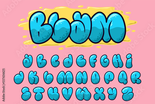 Cute Alphabet Graffiti text vector Letters