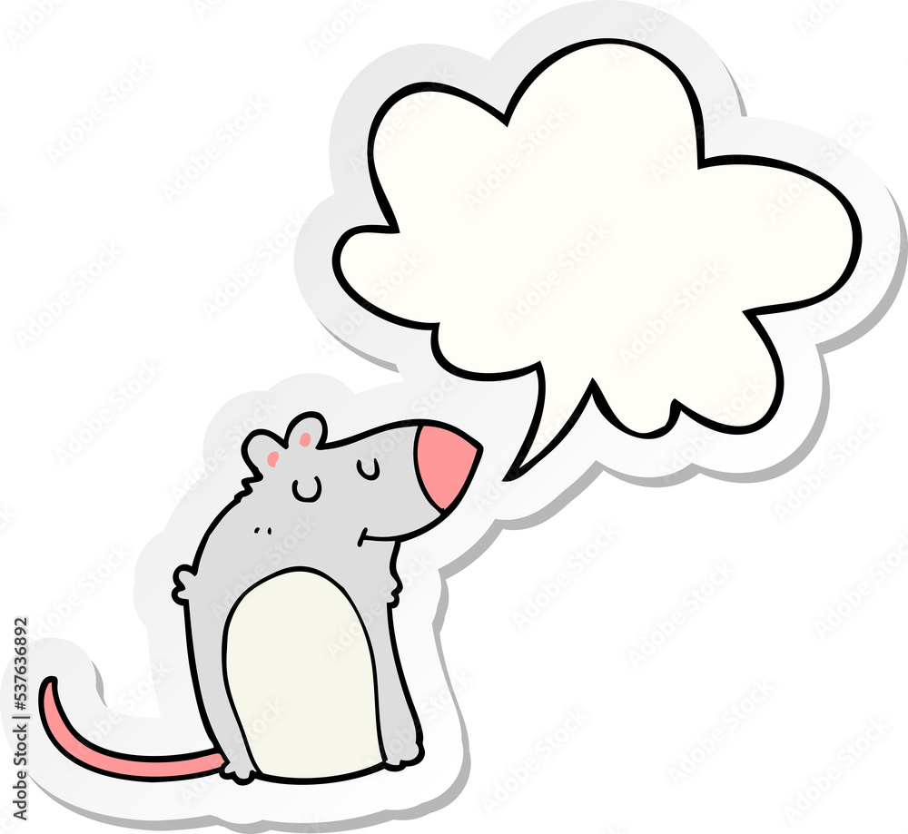 cartoon fat rat with speech bubble sticker cartoon fat rat with speech bubble sticker