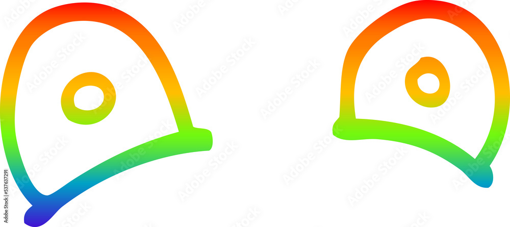 rainbow gradient line drawing of a cartoon staring eyes rainbow gradient line drawing of a cartoon staring eyes