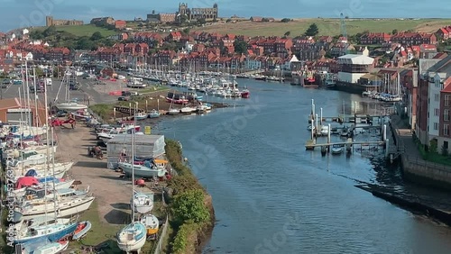 Overview of Whitby Harbor Yorkshire  photo