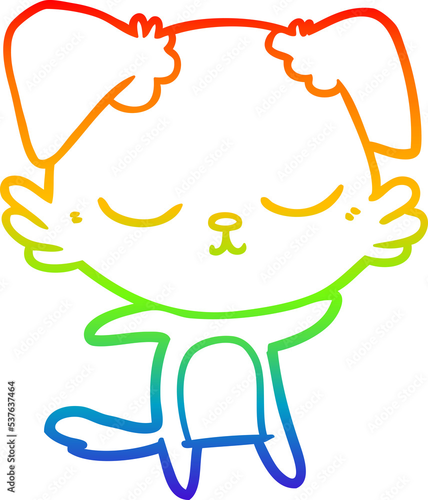 rainbow gradient line drawing of a cute cartoon dog rainbow gradient line drawing of a cute cartoon dog