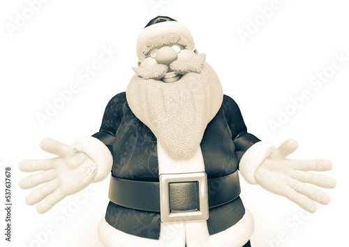 old santa saying give me some hug