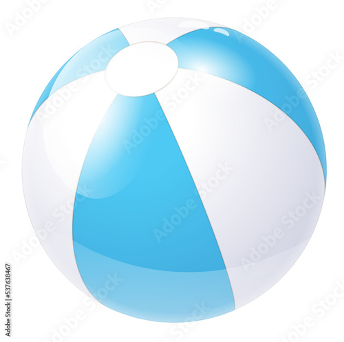 Colorful Inflatable Beach Ball. 3d Photo Realistic Illustration