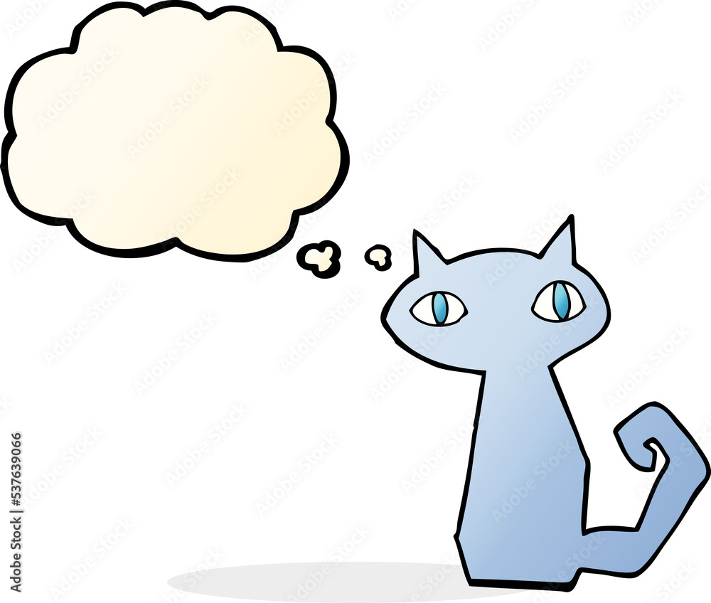 cartoon cat with thought bubble cartoon cat with thought bubble