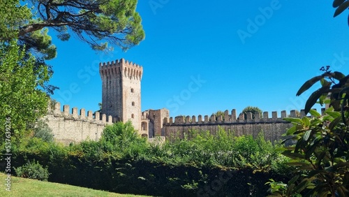 Stone caste with stone walls around